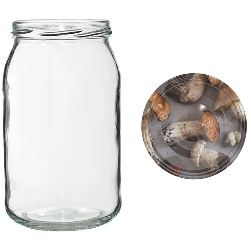 Glas TO 900 ml med farvet låg fi82/6 - 6 stk. - 6
