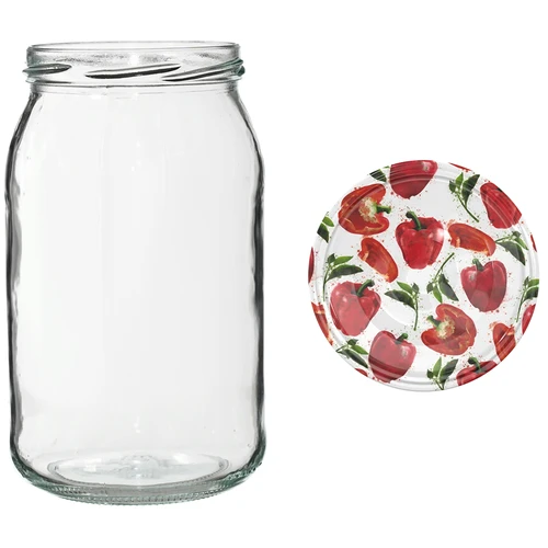 Glas TO 900 ml med farvet låg fi82/6 - 6 stk. - 8
