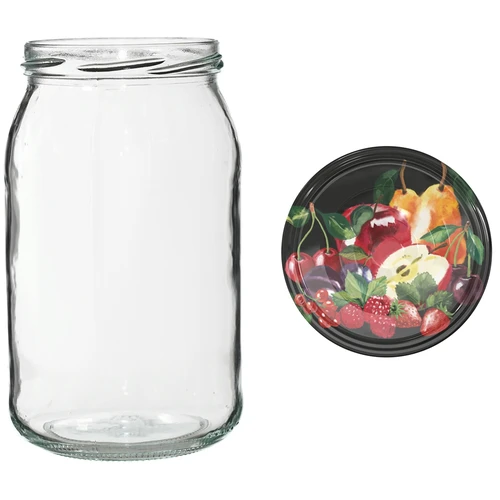Glas TO 900 ml med farvet låg fi82/6 - 6 stk. - 11