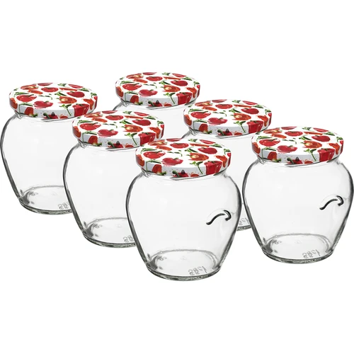 Glas TO Amfora 580 ml med farvet låg fi82/6-6stk.