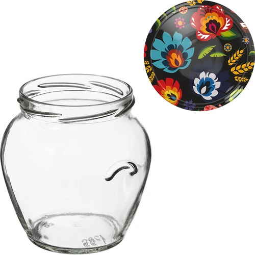 Glas TO Amfora 580 ml med farvet låg fi82/6-6stk. - 9
