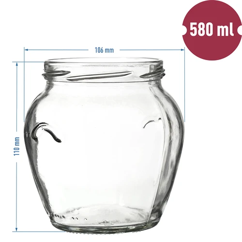 Glas TO Amfora 580 ml med farvet låg fi82/6-6stk. - 6