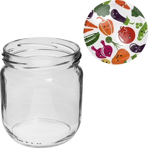 Glas TO Gurken 425 ml med farvet låg fi 82/6 - 6 stk. - 7