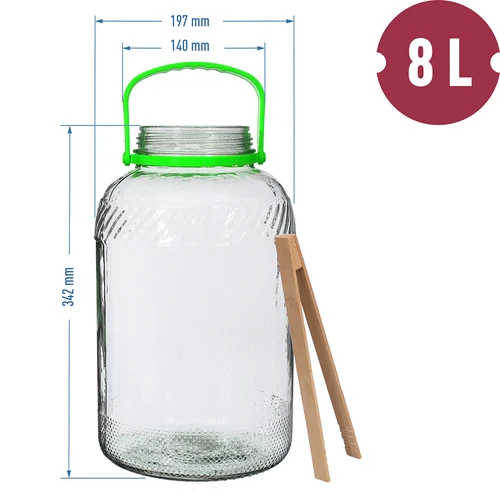 Glasbeholder 8 L, med tang - 6