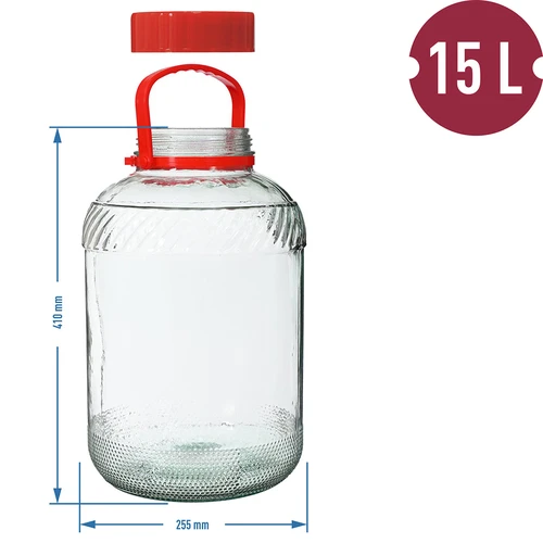 Glaskrukke 15 L med plastiklåg - 6