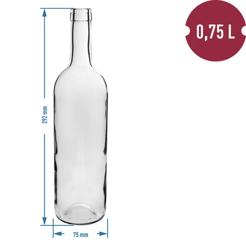 Hvid vinflaske 0,75 L - pakke med 8 stk. - 3
