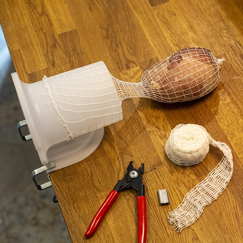 Hvidt kødnet med dimensioner 12,5 cm x 5 m, med termisk modstand op til 220°C - 4