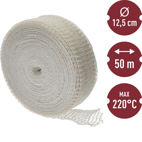 Hvidt kødnet med dimensioner 12,5 cm x 50 m, med termisk modstand op til 220°C - 3