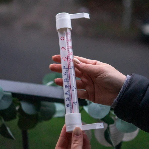 Hvidt udendørs termometer (-50°C til +50°C) 18cm - 4