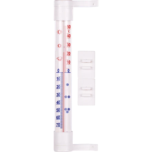 Hvidt udendørs termometer (-60°C til +50°C) 23cm