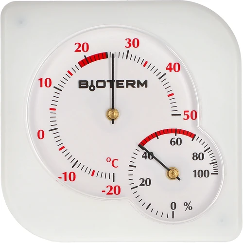 Indendørs bimetal termometer med hygrometer (-20 til +50°C), hvid
