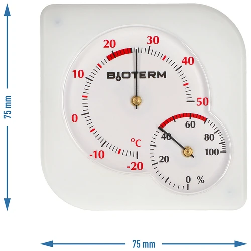 Indendørs bimetal termometer med hygrometer (-20 til +50°C), hvid - 4