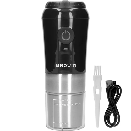 Kaffekværn - elektrisk, kværn, med brygger og kop - 2