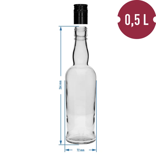Kaptajnsflaske 500 ml med skruelåg, 1 stk. - 4