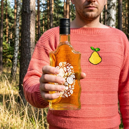 Klasztorna-flaske 500 ml med skruelåg og tryk »Frugter« mønster 1 - 8