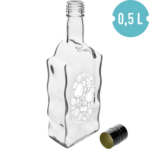 Klasztorna-flaske 500 ml med skruelåg og tryk »Frugter« mønster 1 - 2