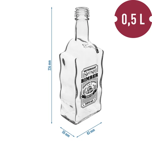 Klasztorna-flaske 500 ml med skruelåg, tryk „Bimber”, 1 stk. - 5
