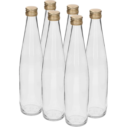 Klubowa-flaske 500 ml med gyldent skruelåg, sæt med 6 stk.