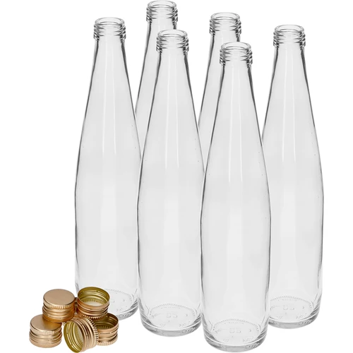 Klubowa-flaske 500 ml med gyldent skruelåg, sæt med 6 stk. - 2