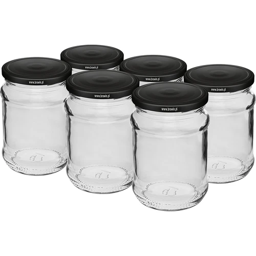 Krukke 250 ml fi 66/4 sort låg - 6 stk.