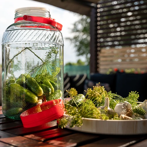 Krukke 8 L med plastiklåg - 8