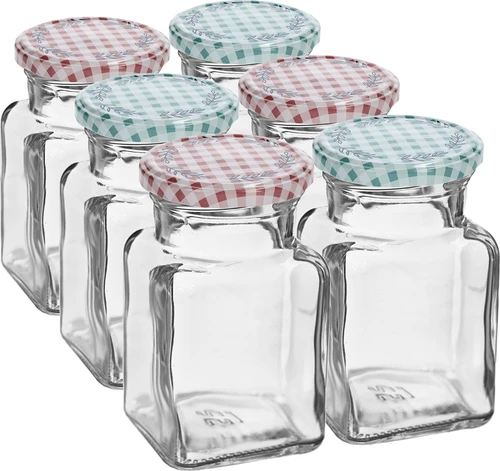Krukke TO 150 ml Fire hjørner fi 53 låg - 6 stk.