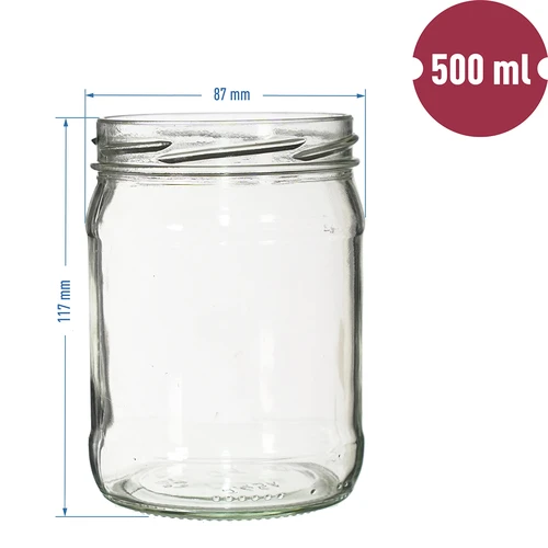 Krukke TO 500 ml fi 82/6 - 8 stk. - 6