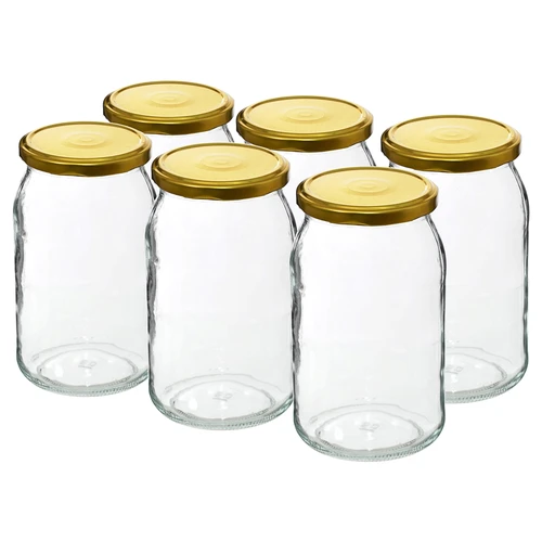 Krukke TO 900 ml med gyldent låg fi 82/6 - 6 stk. - 2