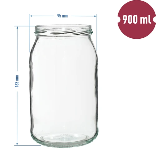Krukke TO 900 ml med gyldent låg fi 82/6 - 6 stk. - 8