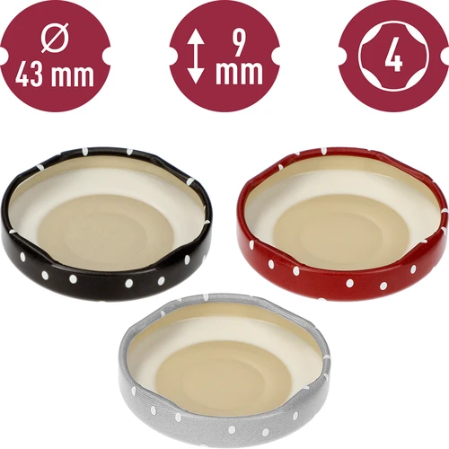 Låg fi 43 mm prikker mix - 10 stk. - 10
