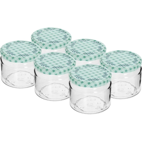Lavt glas 330ml - med farvet låg fi 82/6, 6 stk.