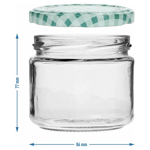 Lavt glas 330ml - med farvet låg fi 82/6, 6 stk. - 6