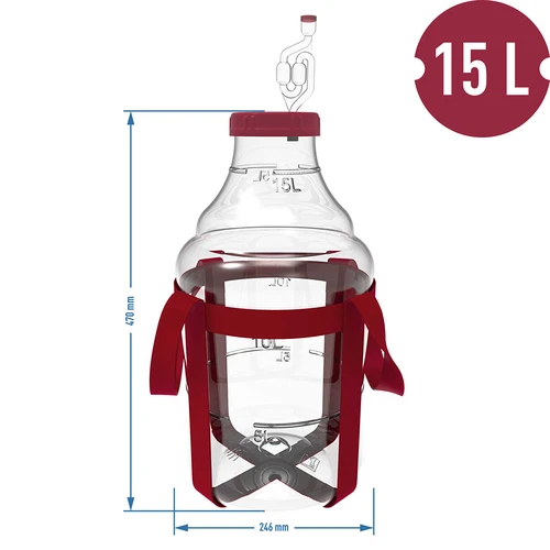 Let, brudsikker vinballon med seler, 15 L - 6