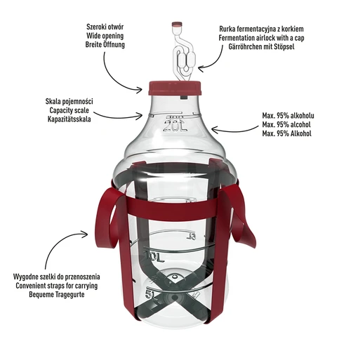 Let, uknuselig vinballon med bæreseler, 20 L - 4