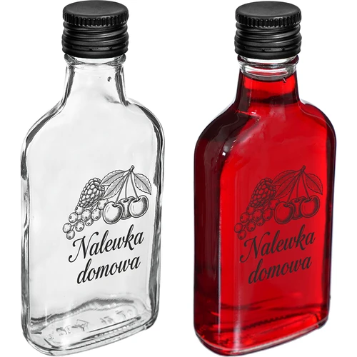 Lommeflaske 200 ml med skruelåg, tryk „Nalewka domowa”, 1 stk. - 2