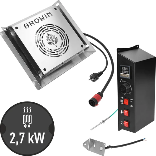 Modulsæt med digital termostat - dragON 2,7 kW, til have røgeovne