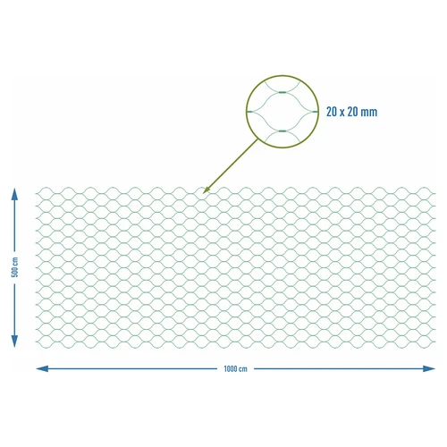 Net til beskyttelse mod fugle, grøn, 5 m x 10m - 7