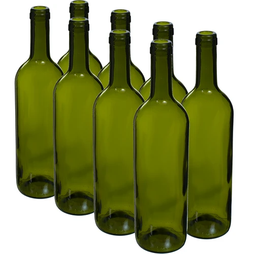 Olivengrøn vinflaske 0,75 L - pakke med 8 stk.