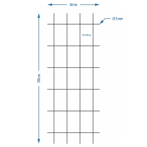 Planteunderstøttelse – havegitter 150 x 60cm - 7
