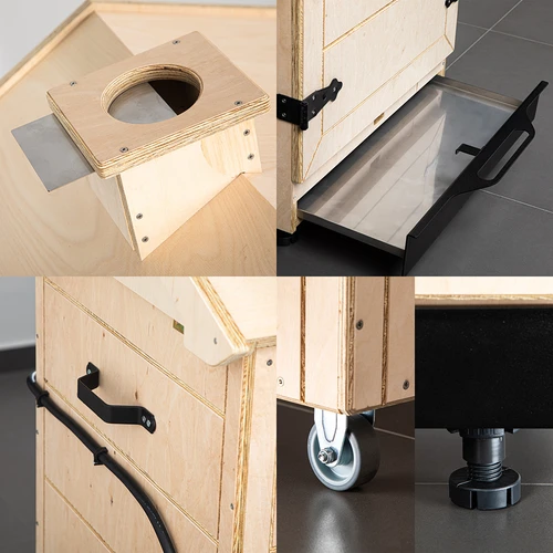 Rammeløs røgeovn dragON PLYWOOD NATURE med digital styring, 200 L - 6