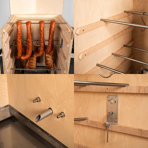 Rammeløs røgeovn dragON PLYWOOD NATURE med digital styring, 200 L - 5