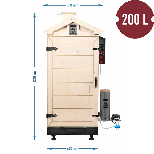 Rammeløs røgeovn dragON PLYWOOD NATURE med digital styring, 200 L - 8