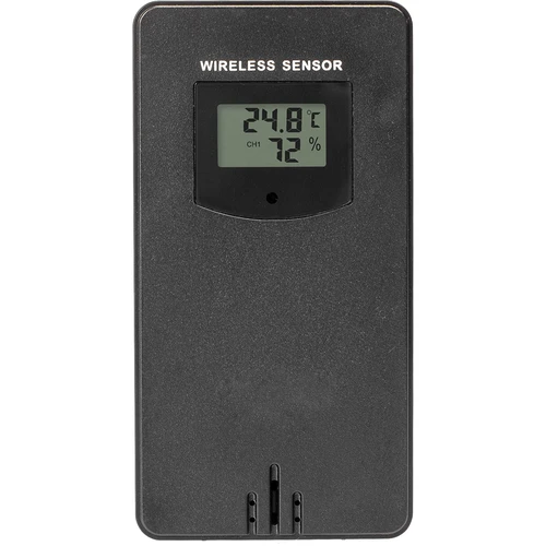 RCC vejrstation, DCF – elektronisk, oplyst, trådløs, sensor, sort - 8