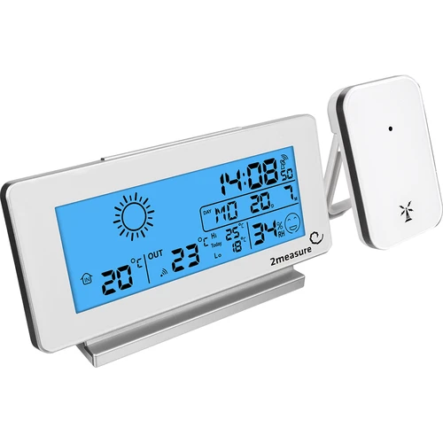 RCC vejrstation, DCF – elektronisk, trådløs, oplyst sensor, hvid - 2