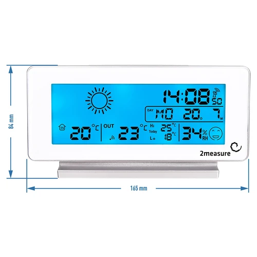 RCC vejrstation, DCF – elektronisk, trådløs, oplyst sensor, hvid - 9