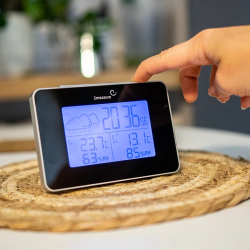 RCC vejrstation – elektronisk, trådløs, oplyst sensor, sort - 14