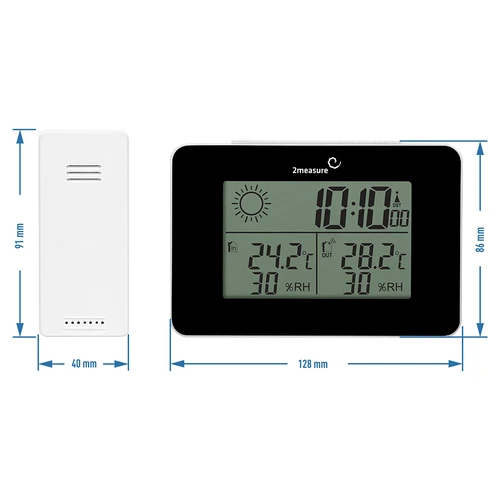 RCC vejrstation – elektronisk, trådløs, oplyst sensor, sort - 12