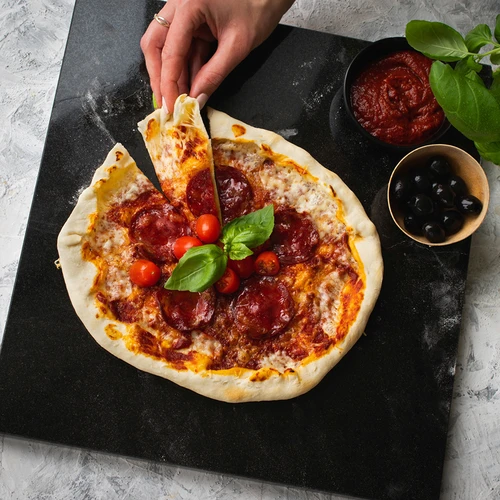 Rektangulær granit pizzasten 37 x 35 cm - 10
