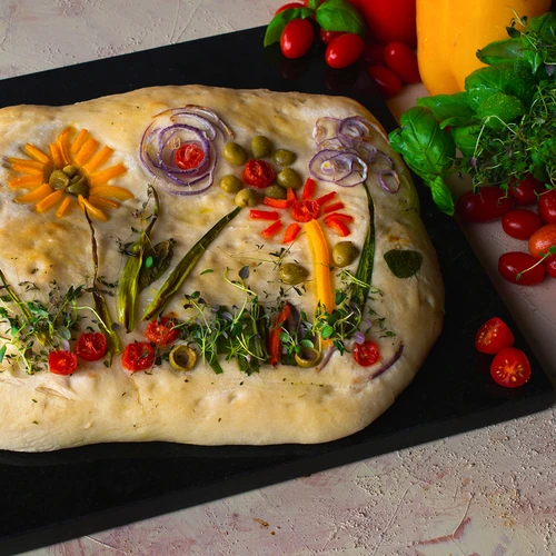 Rektangulær granit pizzasten 37 x 35 cm - 11
