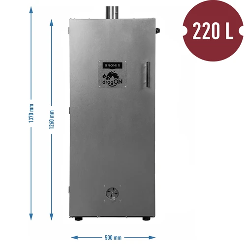 Røgekammer i metal 250L, med hjul - 4